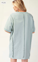 Load image into Gallery viewer, T Dress with pockets, plus size, light teal Love 💗