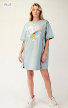 Load image into Gallery viewer, T Dress with pockets, plus size, light teal Love 💗
