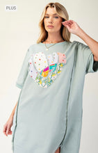 Load image into Gallery viewer, T Dress with pockets, plus size, light teal Love 💗