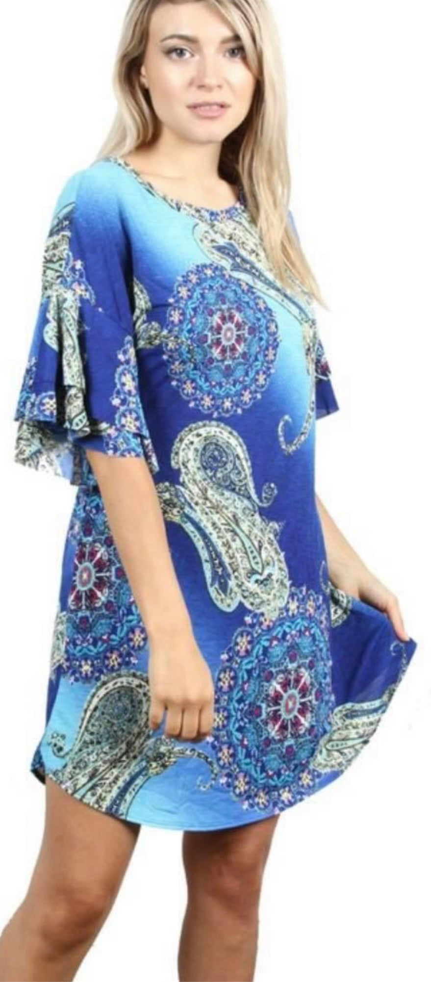 Blue Paisley Dress